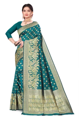 Cadmium Green Silk Saree