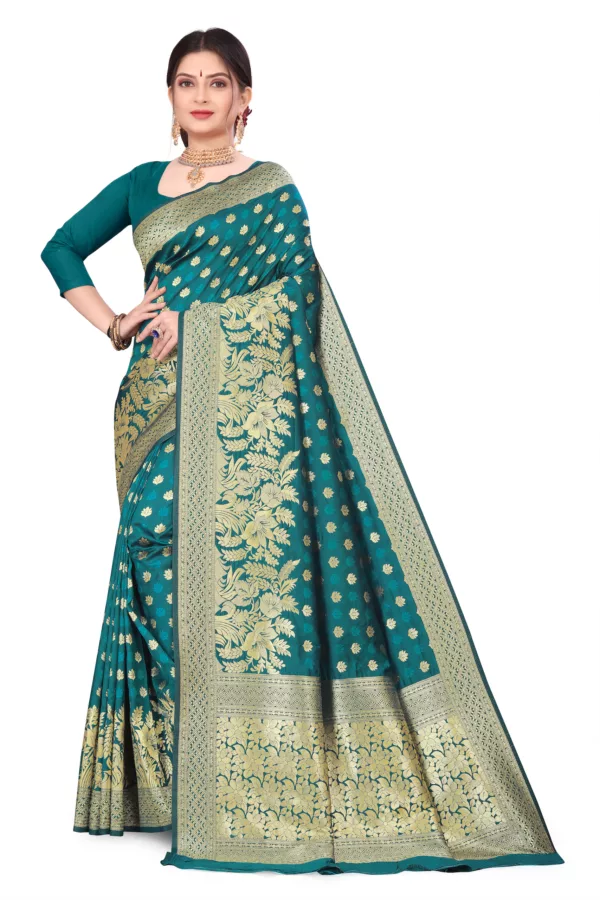 Cadmium Green Silk Saree