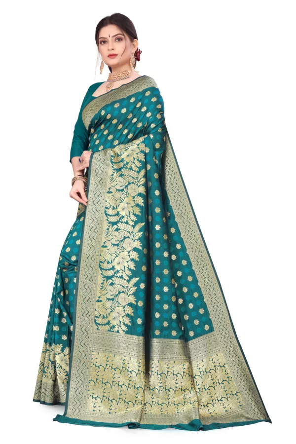Cadmium Green Silk Saree