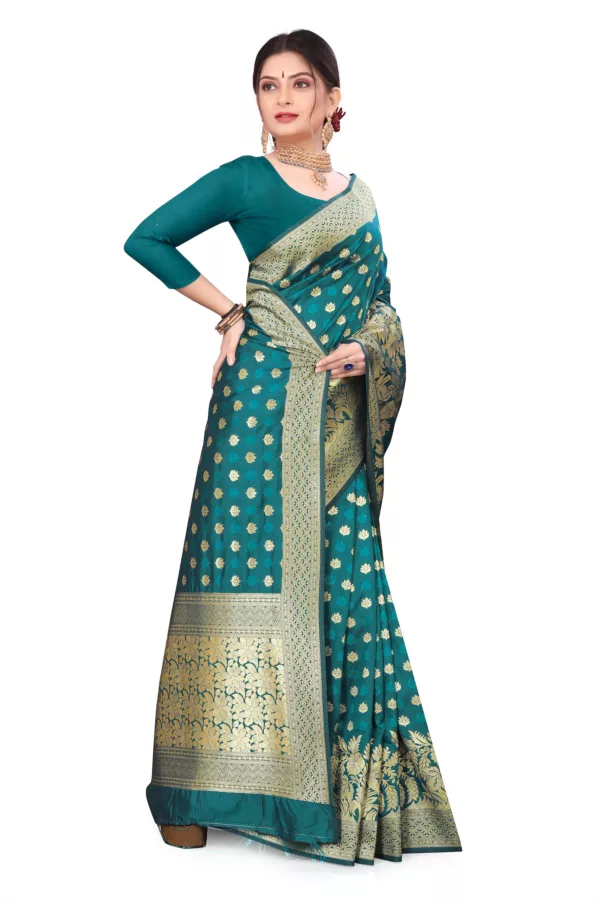 Cadmium Green Silk Saree